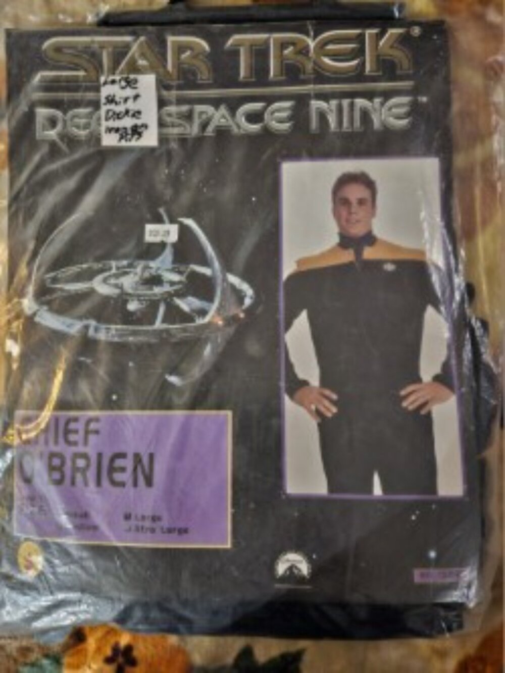 Last only Star Trek DS9 Gold/Black Men's Large Chief O'Brian Security Officer